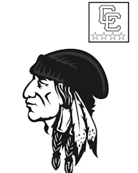 a black and white image of an indian head